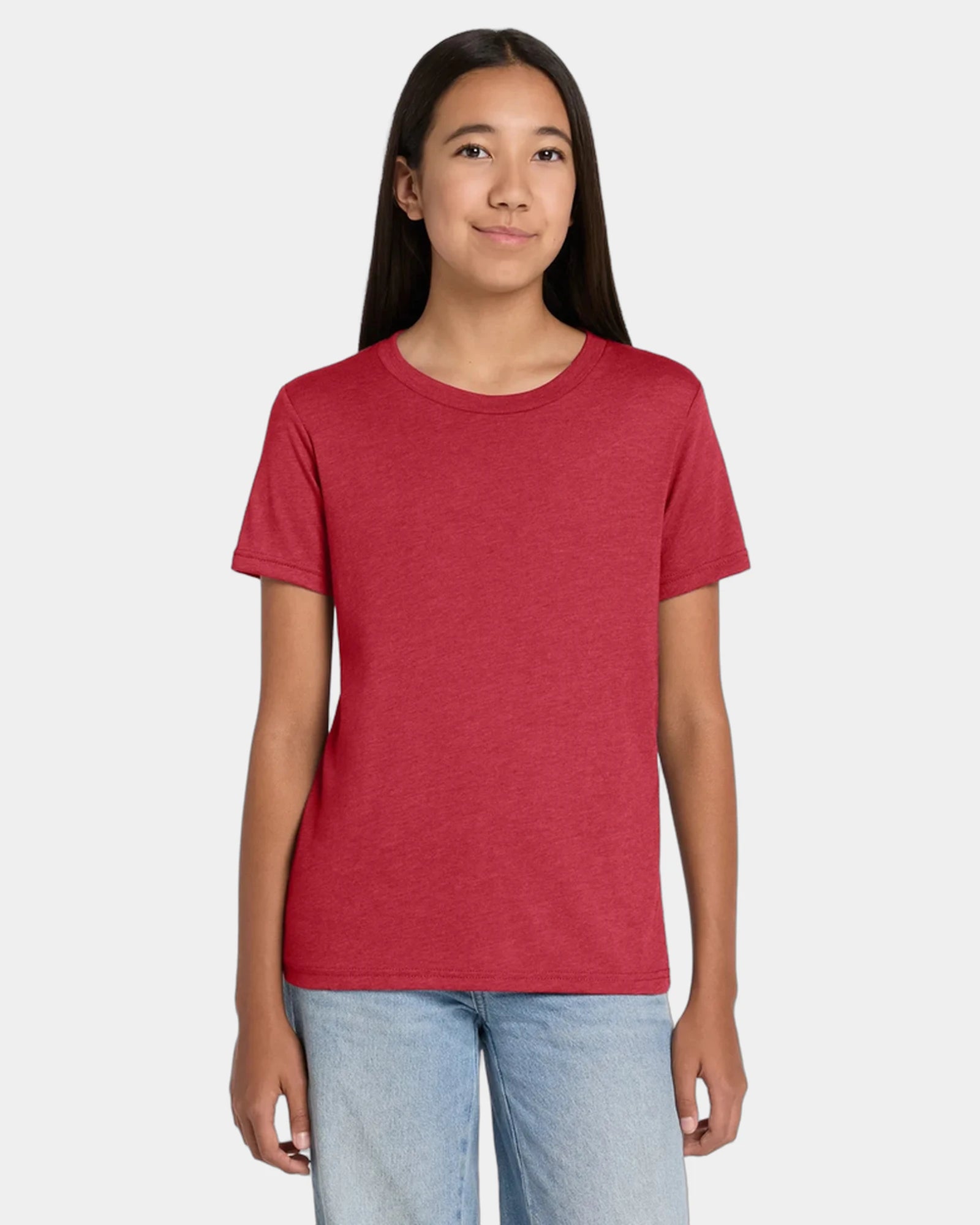 Custom heather CVC youth tee for kids promotions - Heather Red