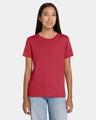 Custom heather CVC youth tee for kids promotions - Heather Red