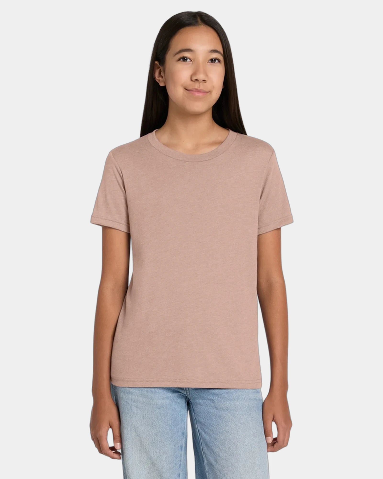 Custom heather CVC youth tee for kids promotions - Heather Peach