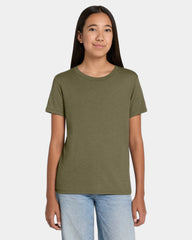 Custom heather CVC youth tee for kids promotions - Heather Olive