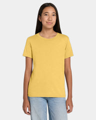 Custom heather CVC youth tee for kids promotions - Heather Yellow Gold
