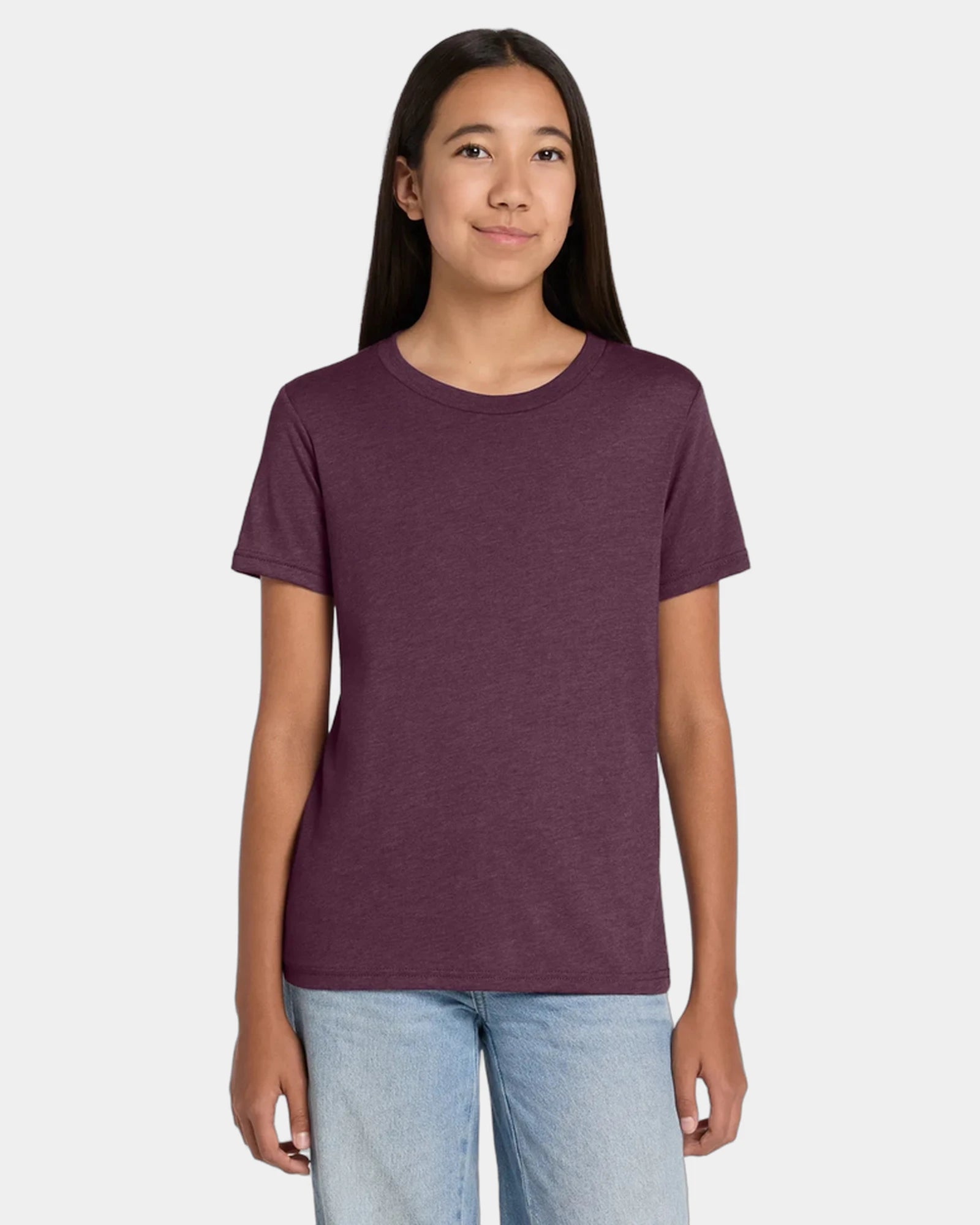 Custom heather CVC youth tee for kids promotions - Heather Maroon