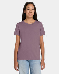 Custom heather CVC youth tee for kids promotions - Heather Orchid