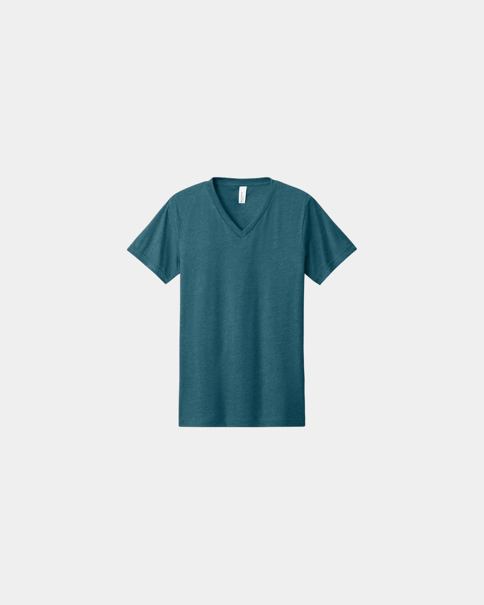Custom heather CVC V-neck tee for teams and events - Heather Deep Teal