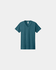 Custom heather CVC V-neck tee for teams and events - Heather Deep Teal