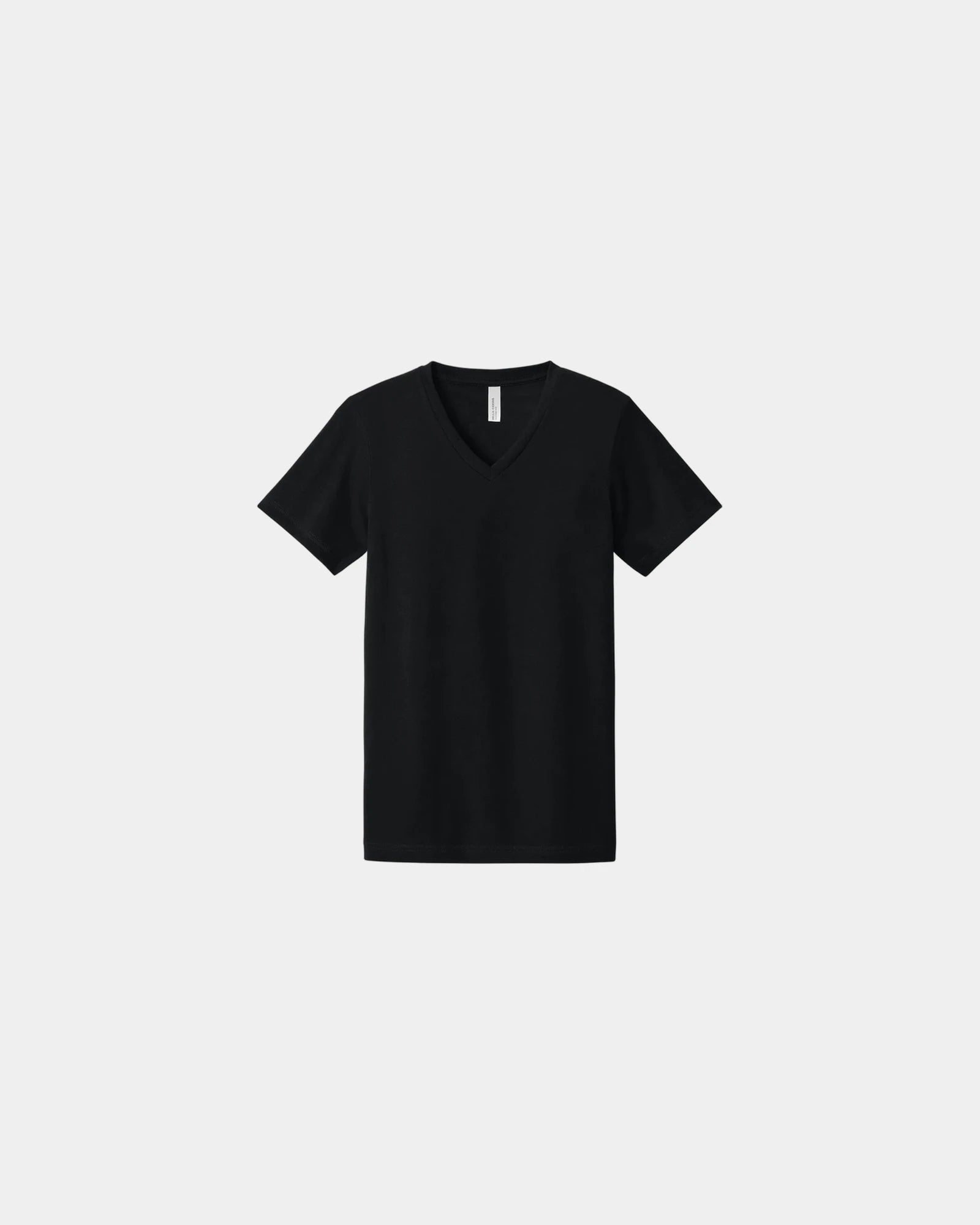 Custom heather CVC V-neck tee for teams and events - Solid Black Blend