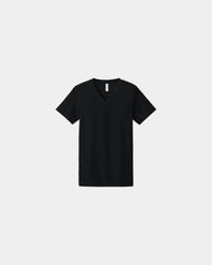 Custom heather CVC V-neck tee for teams and events - Solid Black Blend