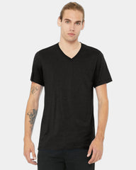 Custom heather CVC V-neck tee for teams and events - Black Heather