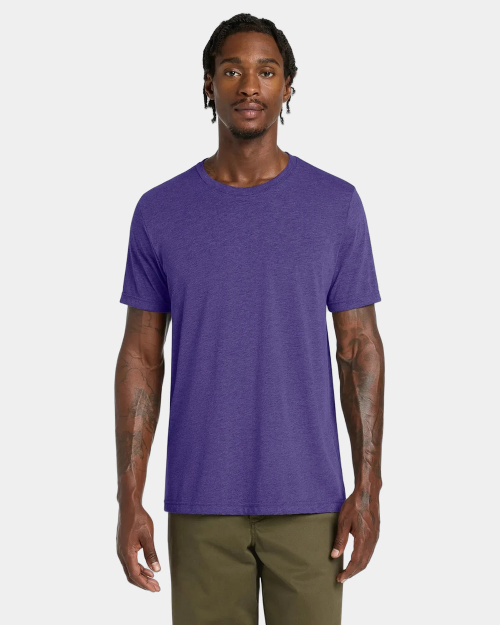 Custom triblend short sleeve tee for teams - Purple Triblend