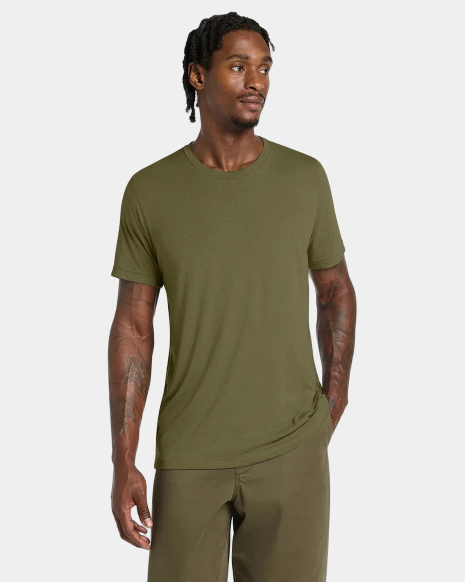 Custom triblend short sleeve tee for teams - Olive Triblend