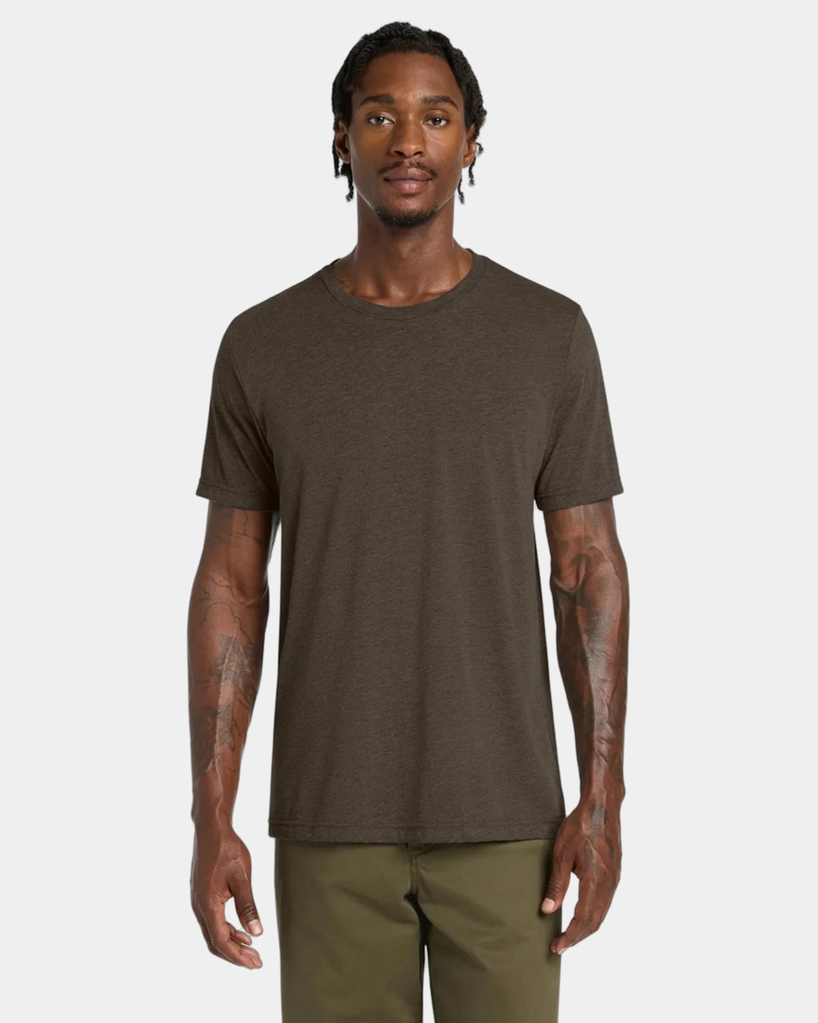 Custom triblend short sleeve tee for teams - Brown Triblend