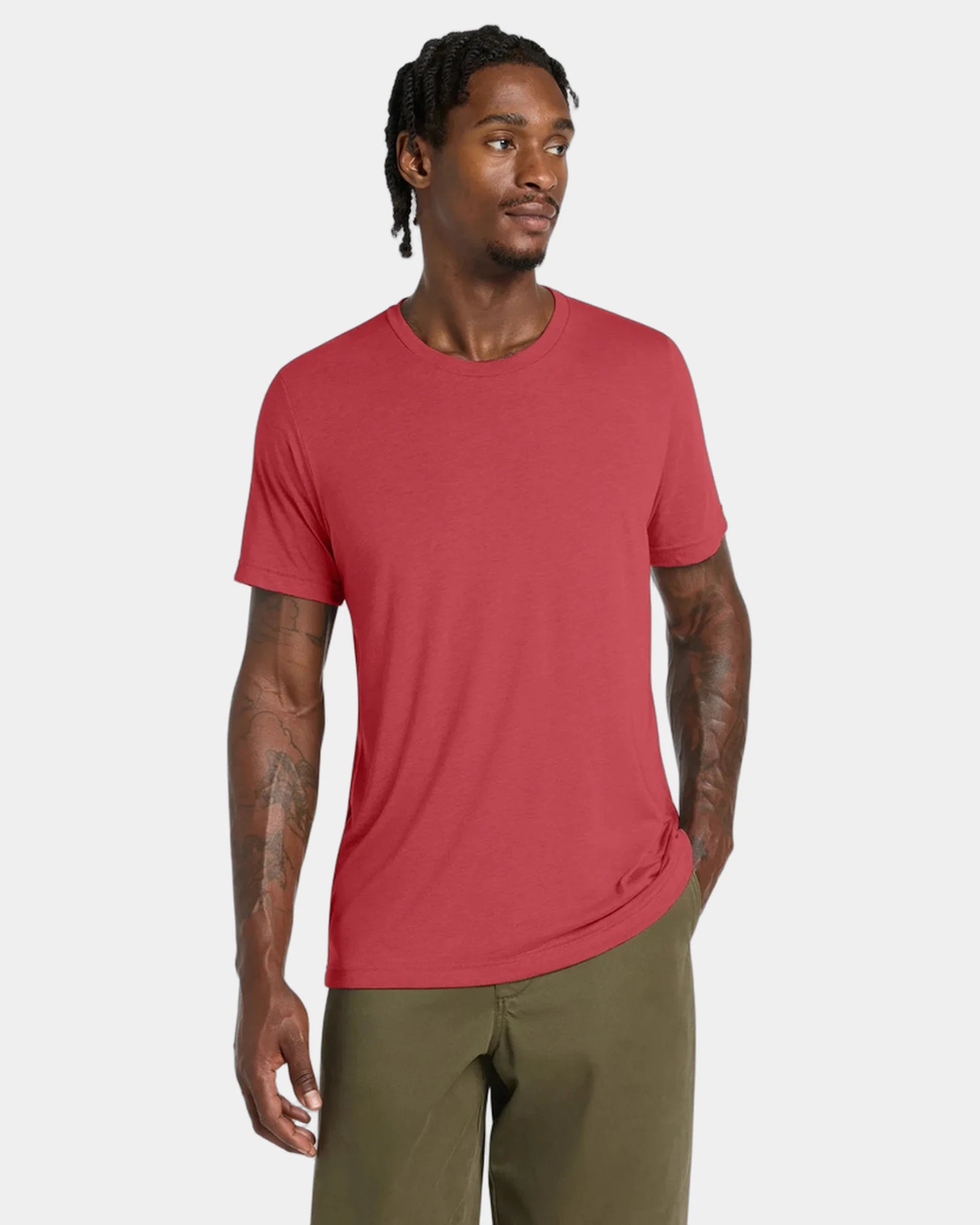 Custom triblend short sleeve tee for teams - Red Triblend