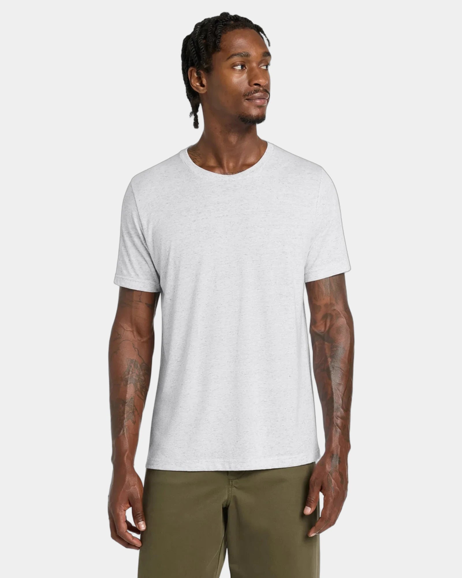 Custom triblend short sleeve tee for teams - White Fleck Triblend