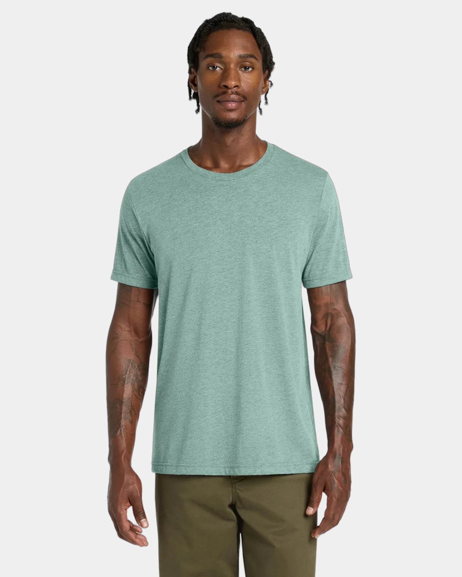 Custom triblend short sleeve tee for teams - Dusty Blue Triblend