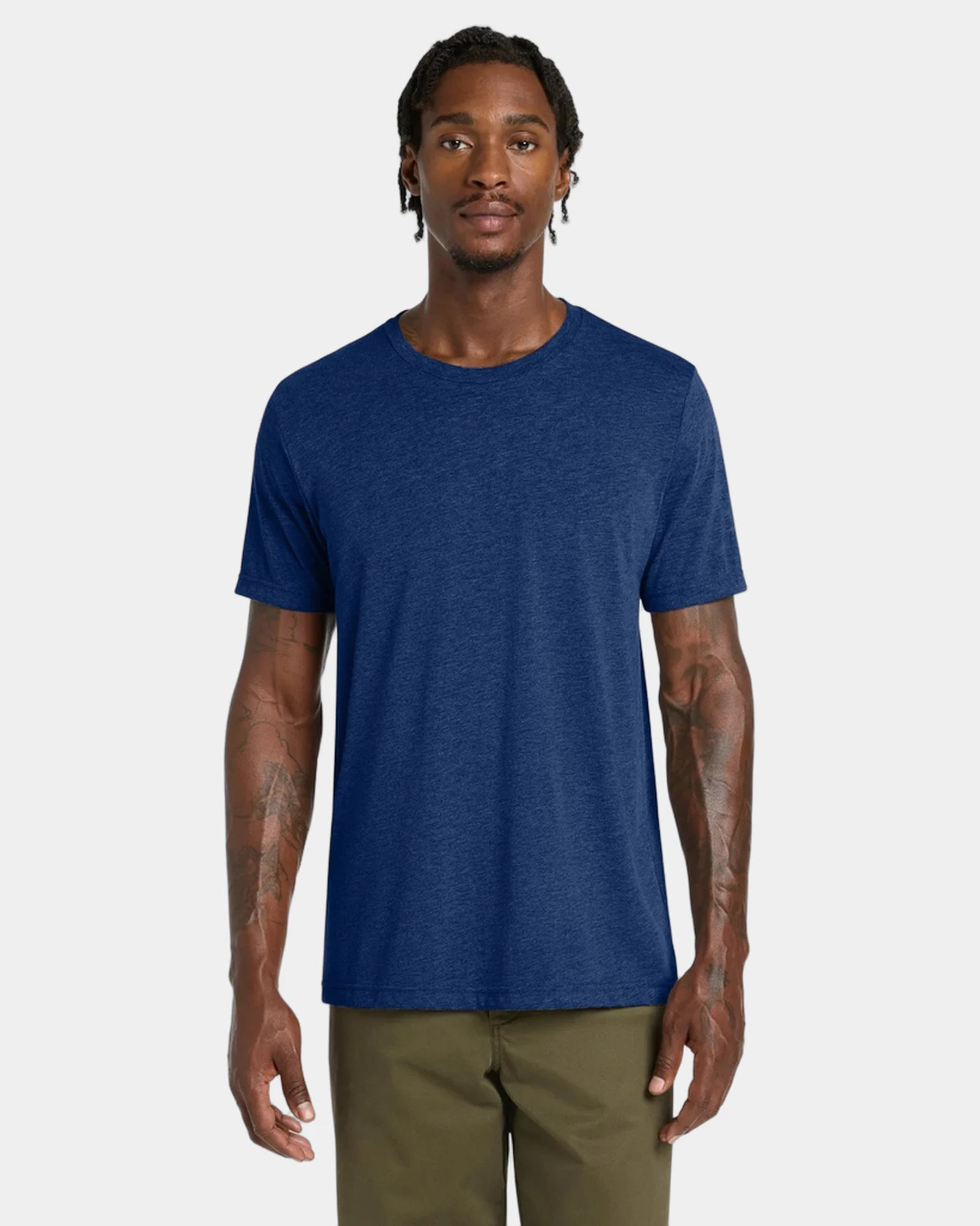 Custom triblend short sleeve tee for teams - Navy Triblend