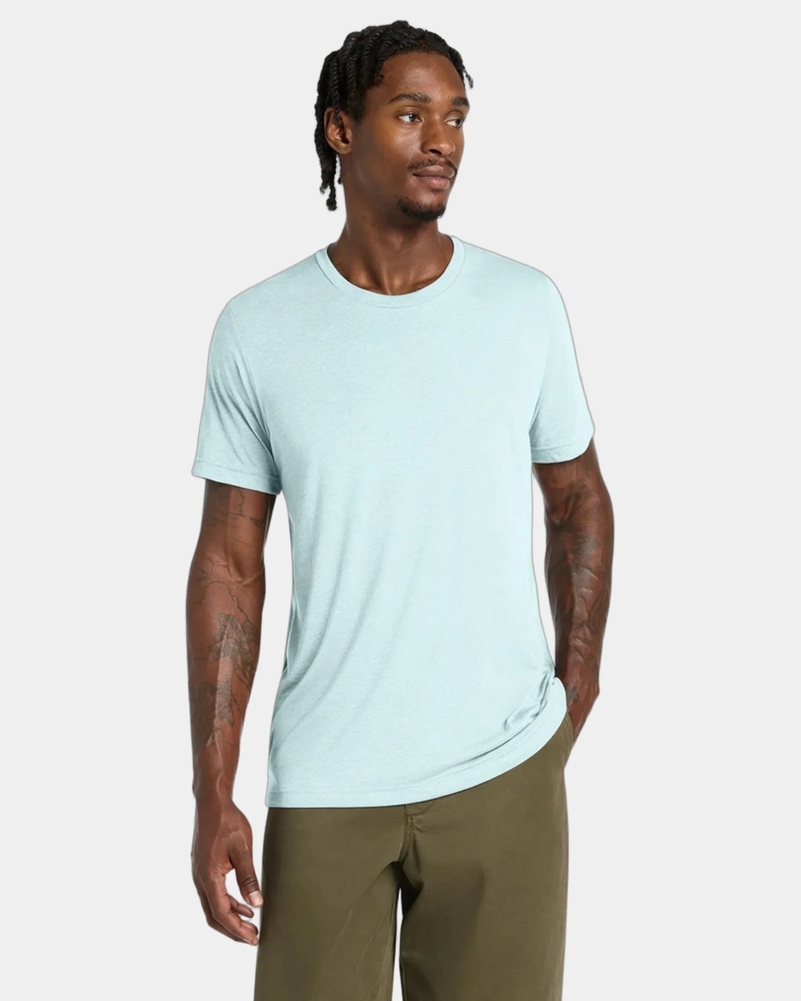Custom triblend short sleeve tee for teams - Ice Blue Triblend