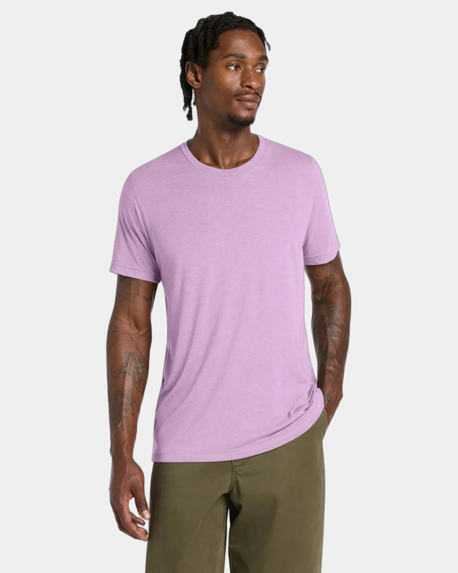Custom triblend short sleeve tee for teams - Lilac Triblend