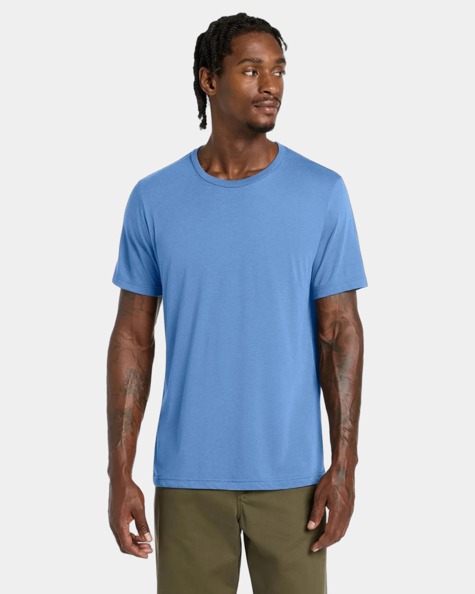 Custom triblend short sleeve tee for teams - Solid Carolina Blue Triblend