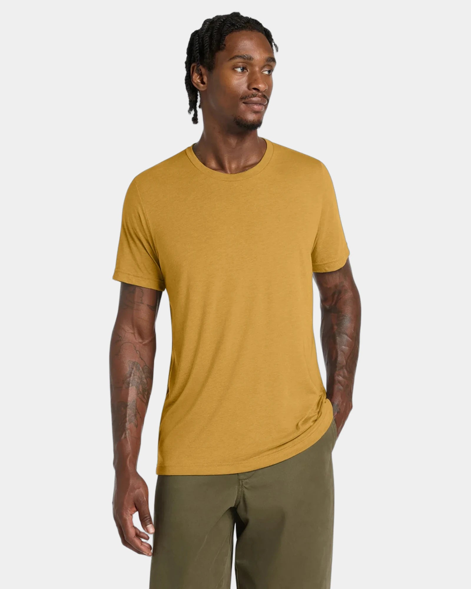 Custom triblend short sleeve tee for teams - Mustard Triblend
