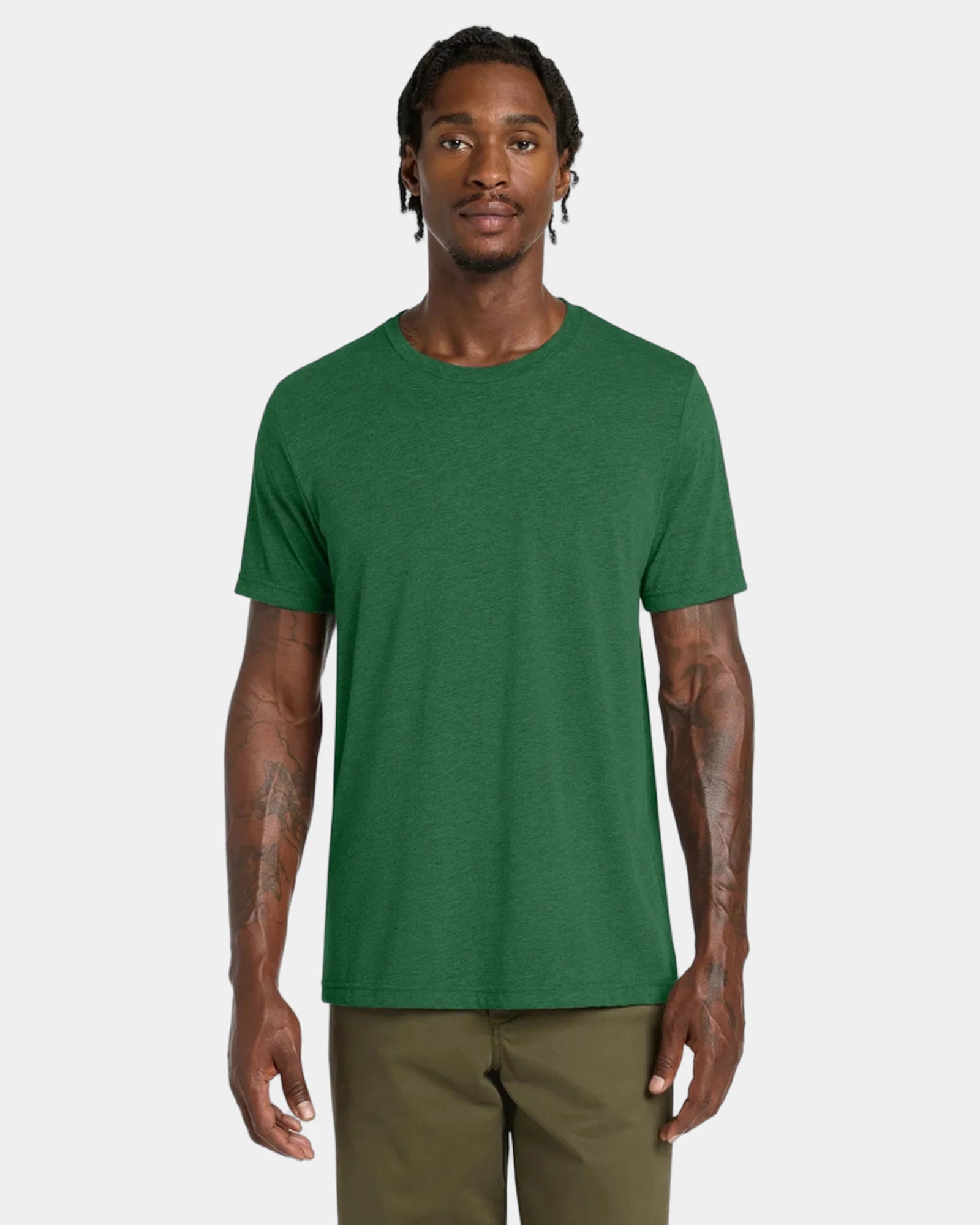 Custom triblend short sleeve tee for teams - Grass Green Triblend