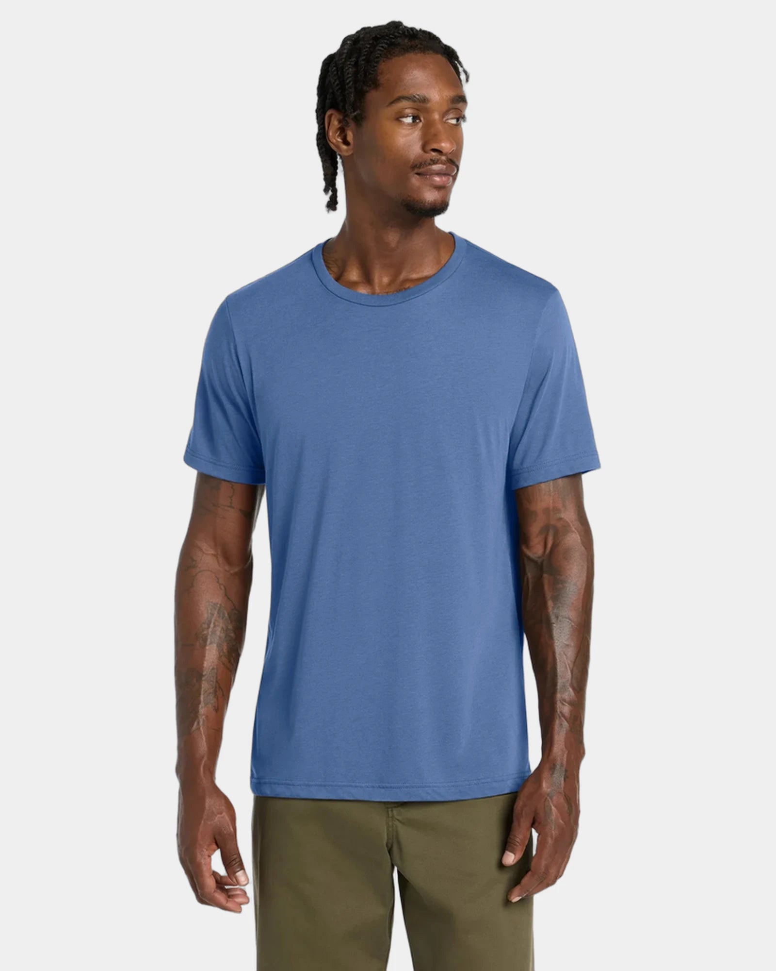 Custom triblend short sleeve tee for teams - Solid Blue Triblend
