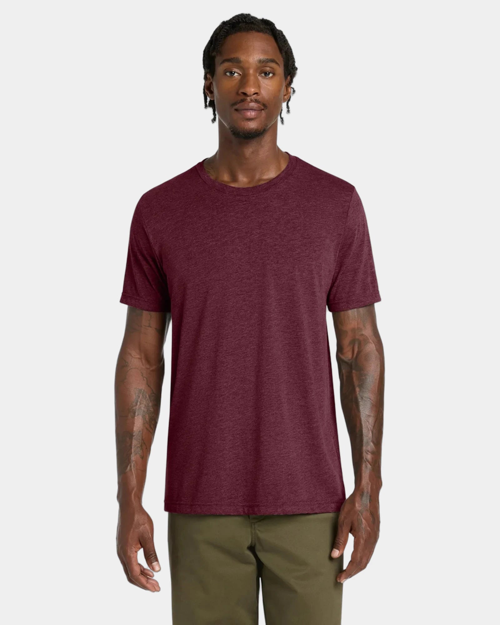 Custom triblend short sleeve tee for teams - Cardinal Triblend