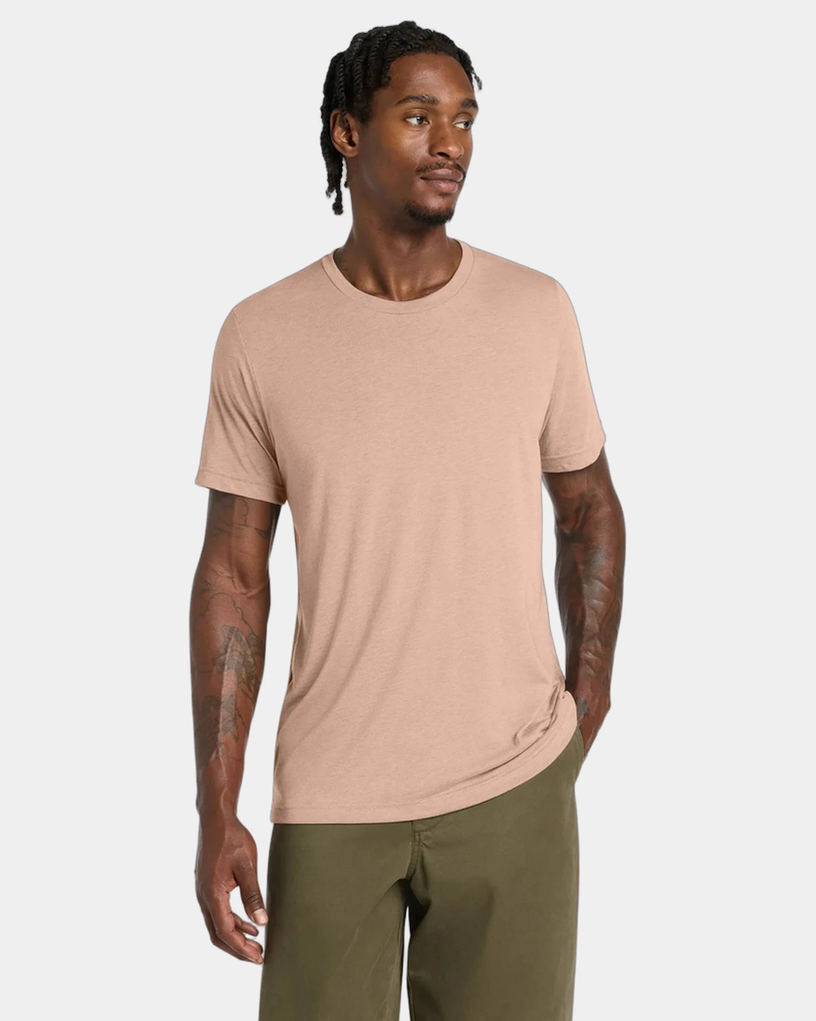 Custom triblend short sleeve tee for teams - Peach Triblend