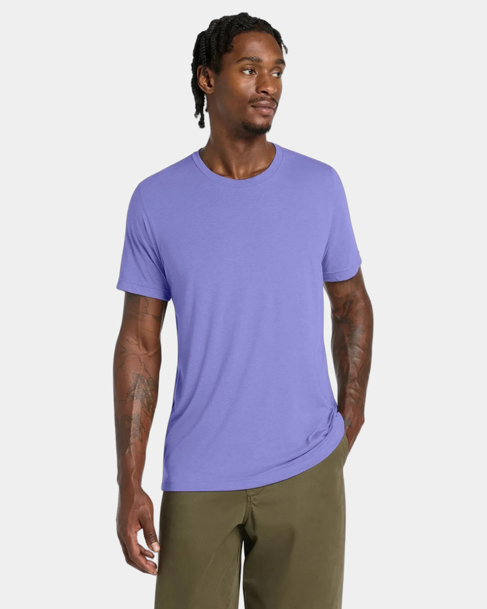 Custom triblend short sleeve tee for teams - Dark Lavender Triblend