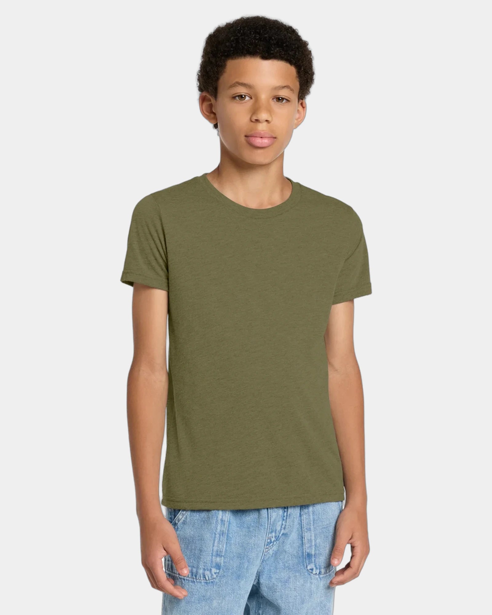 Custom triblend youth short sleeve tee - Olive Triblend