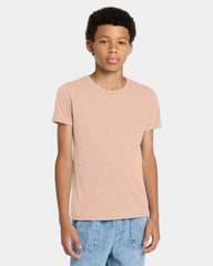 Custom triblend youth short sleeve tee - Peach Triblend
