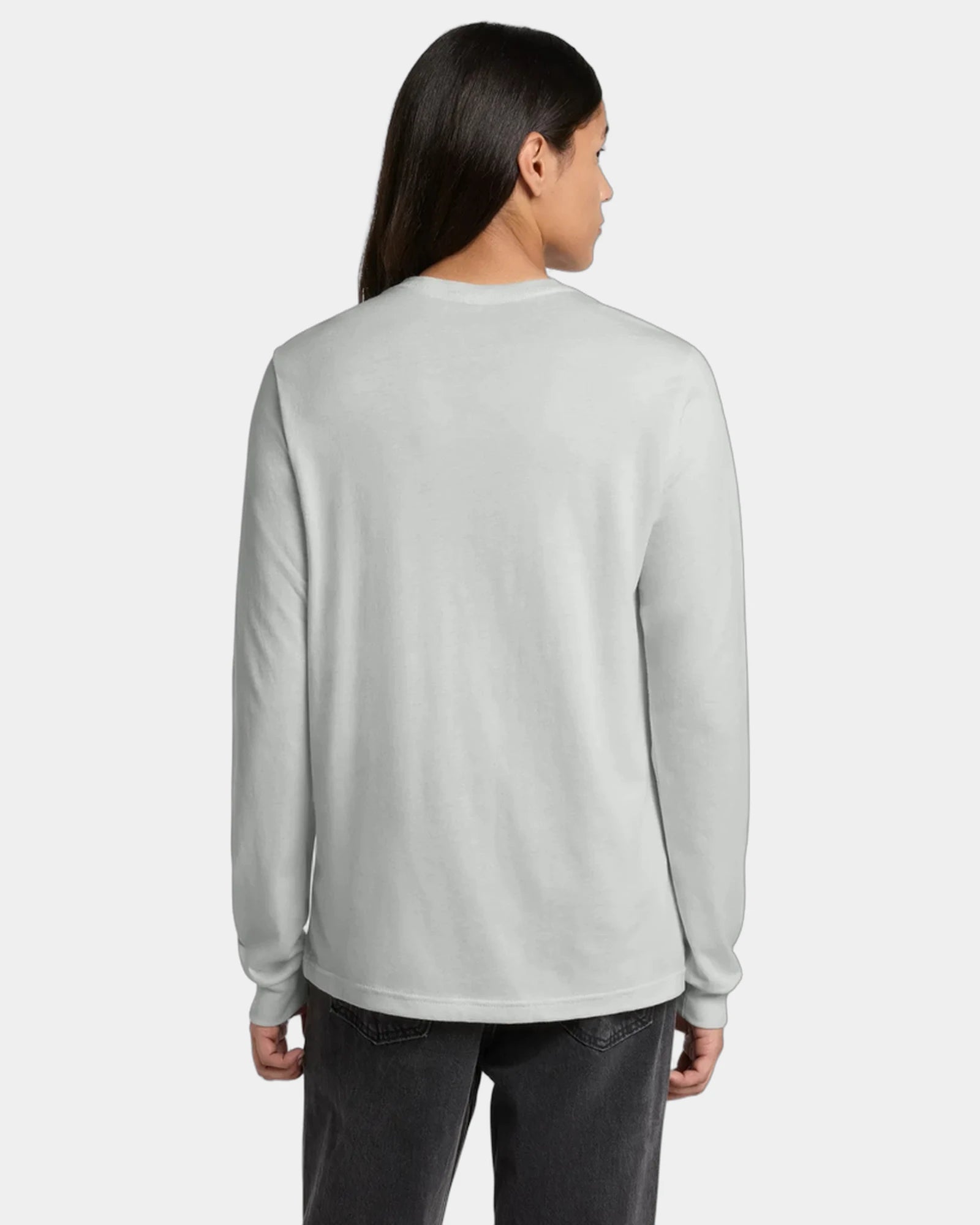 Custom ring spun cotton long sleeve tee for teams - Silver