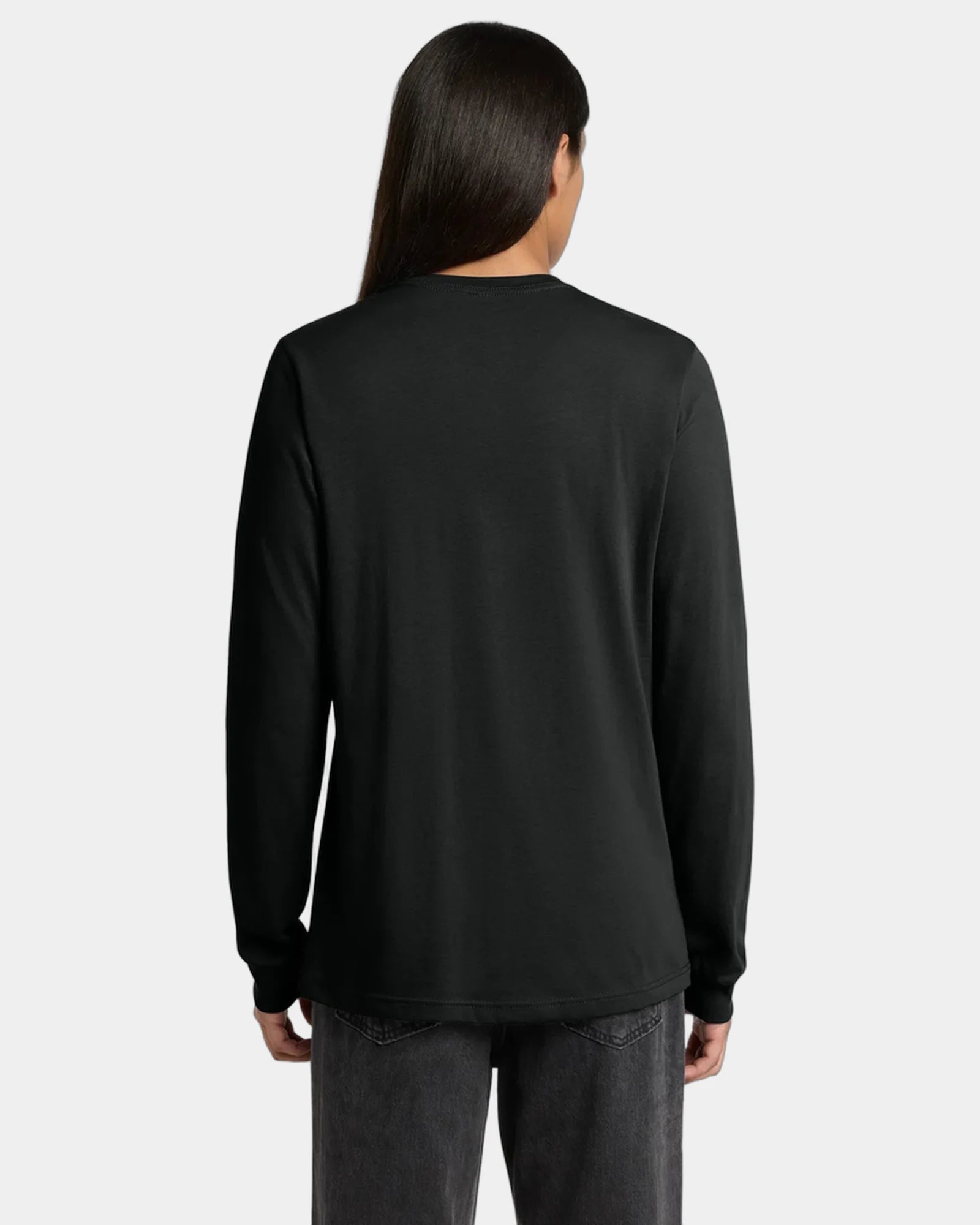 Custom ring spun cotton long sleeve tee for teams - Vintage Black