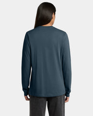 Custom ring spun cotton long sleeve tee for teams - Vintage Navy