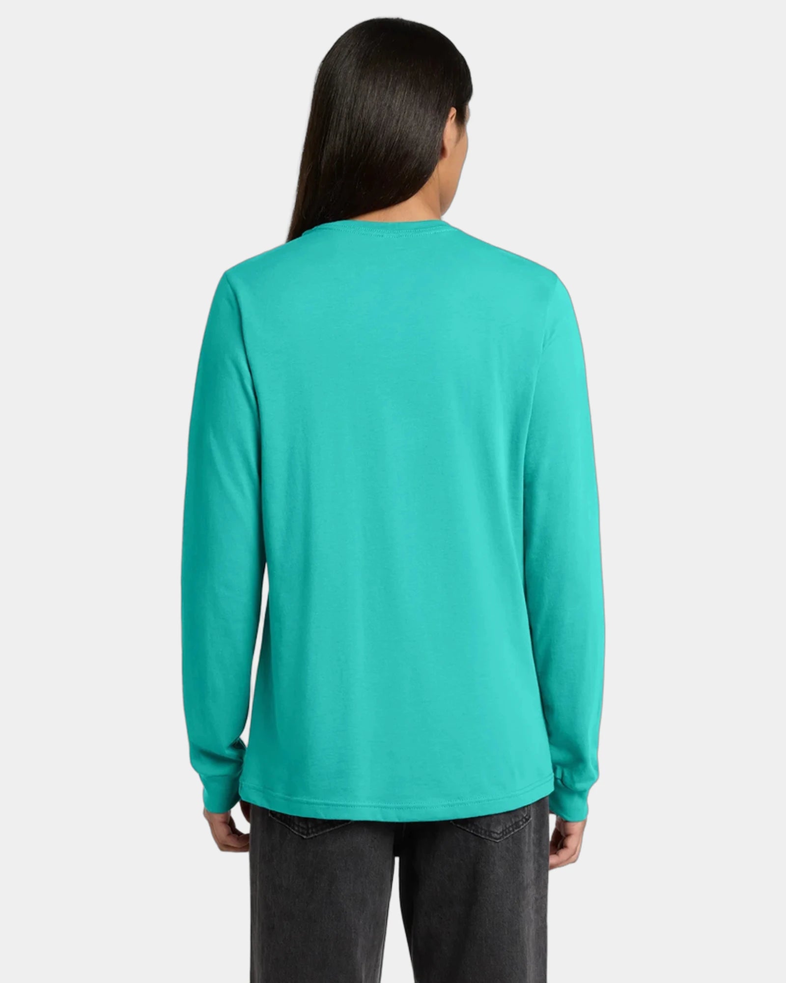 Custom ring spun cotton long sleeve tee for teams - Teal