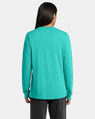 Custom ring spun cotton long sleeve tee for teams - Teal
