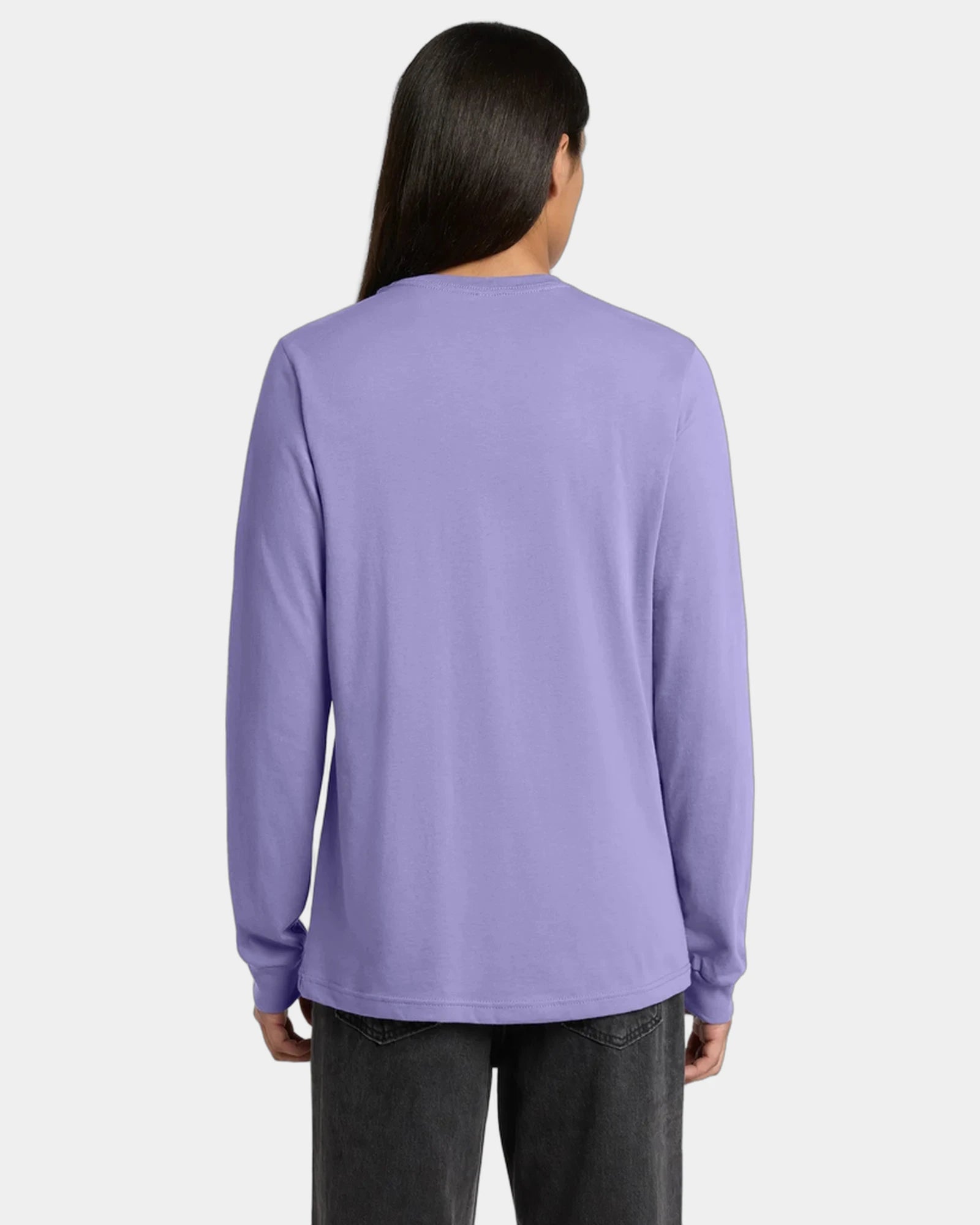 Custom ring spun cotton long sleeve tee for teams - Dark Lavender