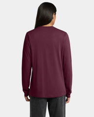 Custom ring spun cotton long sleeve tee for teams - Maroon