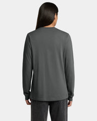 Custom ring spun cotton long sleeve tee for teams - Asphalt