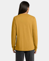 Custom ring spun cotton long sleeve tee for teams - Mustard