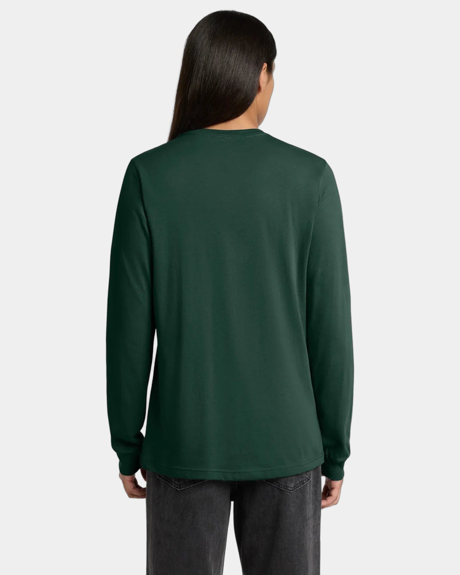 Custom ring spun cotton long sleeve tee for teams - Forest