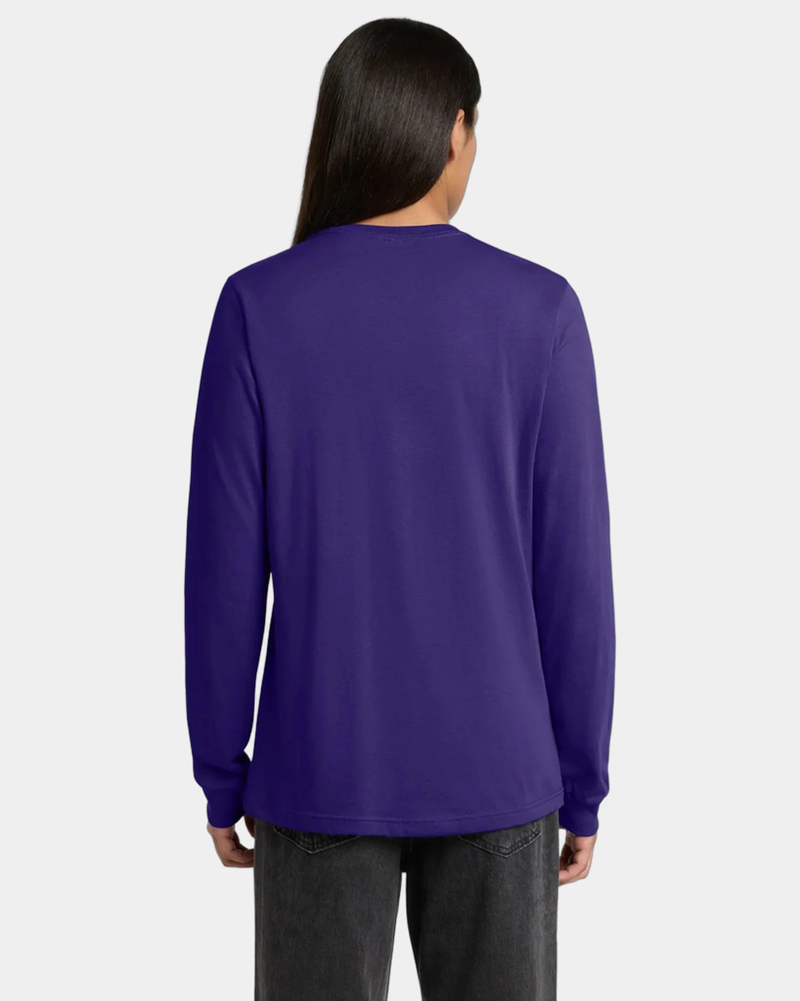 Custom ring spun cotton long sleeve tee for teams - Team Purple