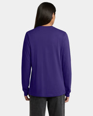 Custom ring spun cotton long sleeve tee for teams - Team Purple