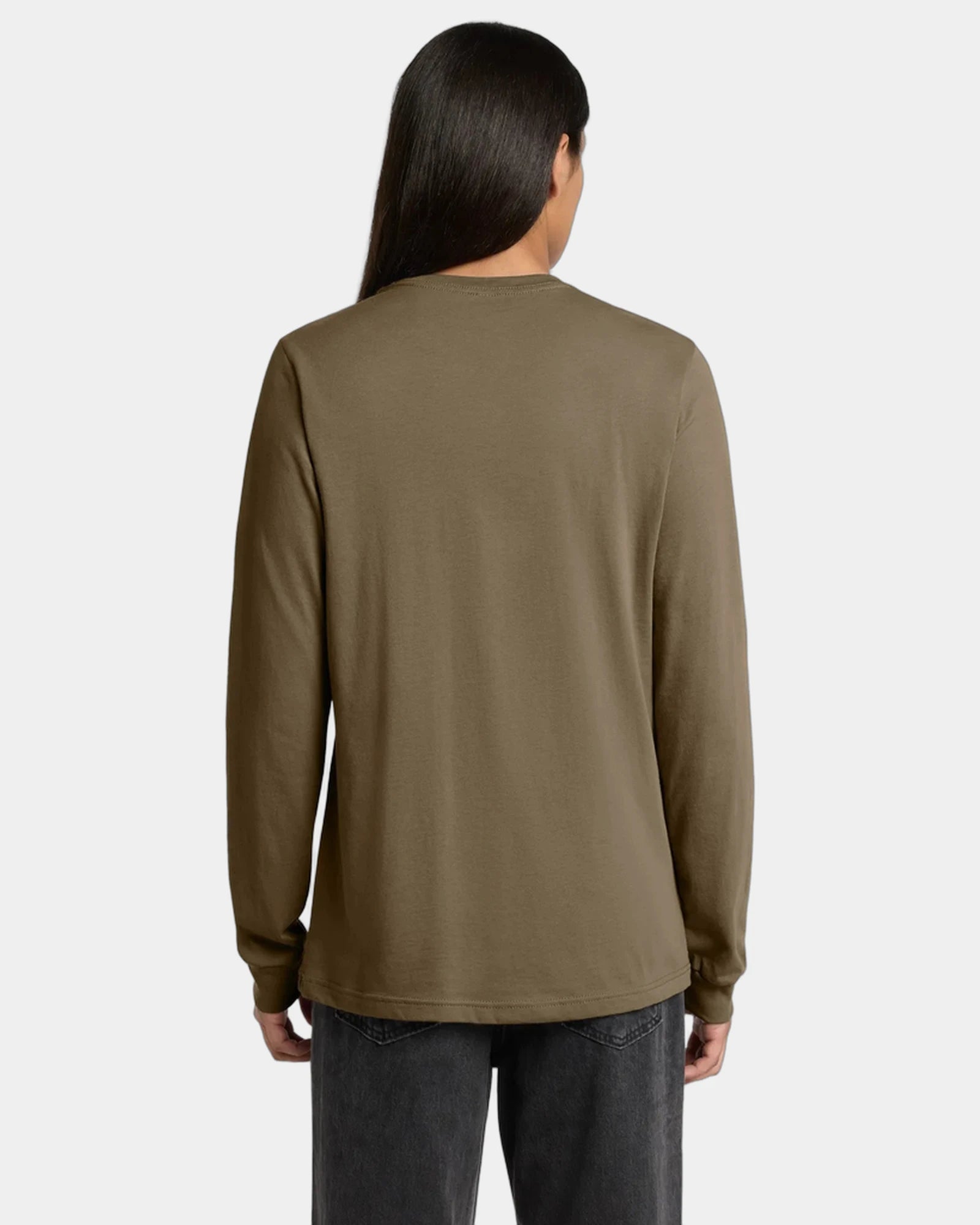 Custom ring spun cotton long sleeve tee for teams - Vintage Brown