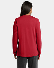 Custom ring spun cotton long sleeve tee for teams - Red
