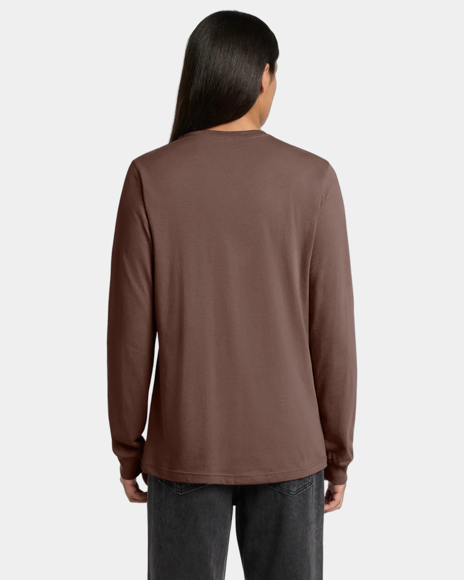 Custom ring spun cotton long sleeve tee for teams - Chestnut