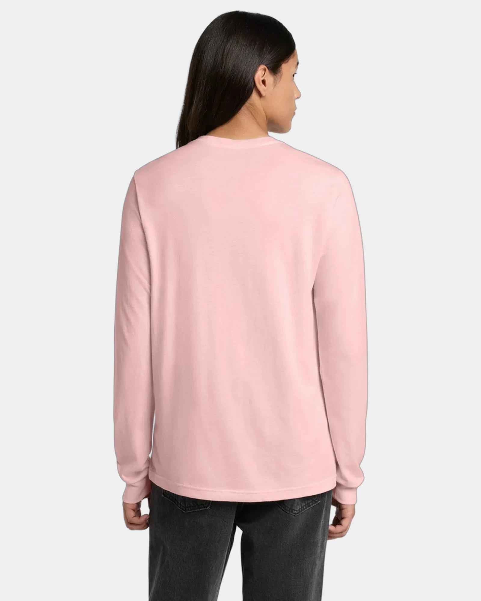 Custom ring spun cotton long sleeve tee for teams - Pink