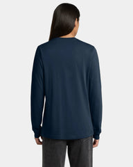 Custom ring spun cotton long sleeve tee for teams - Navy