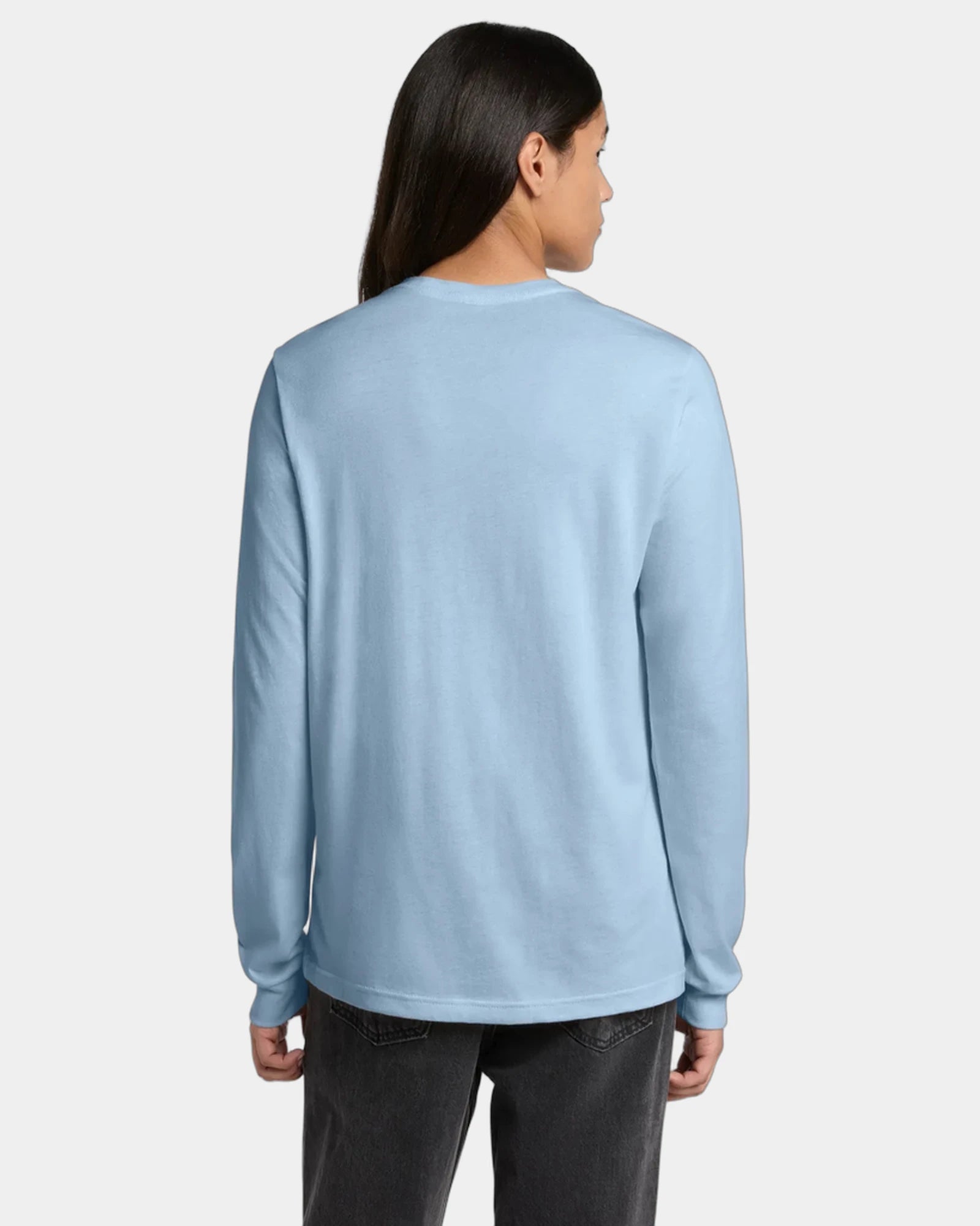 Custom ring spun cotton long sleeve tee for teams - Baby Blue