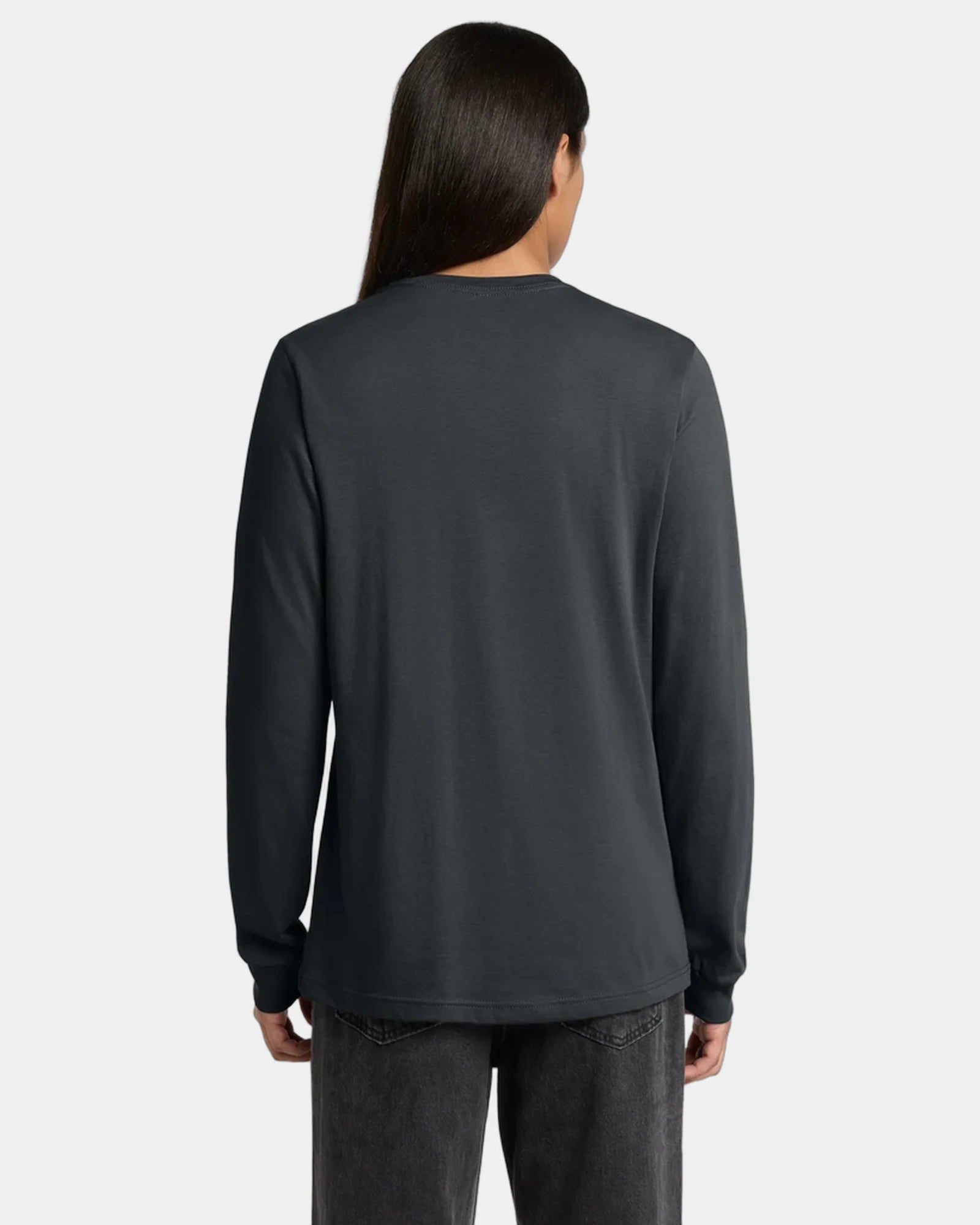 Custom ring spun cotton long sleeve tee for teams - Dark Grey
