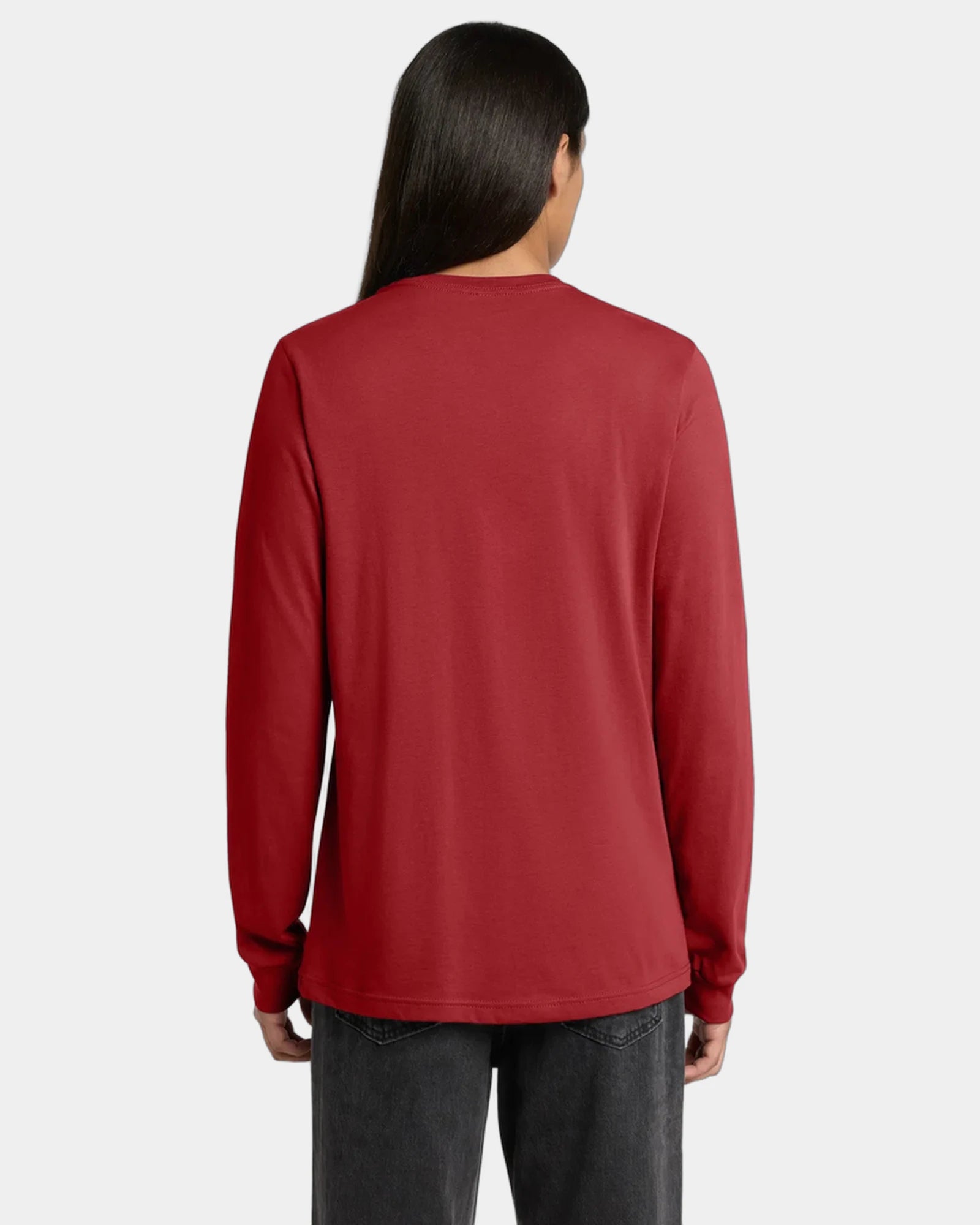 Custom ring spun cotton long sleeve tee for teams - Canvas Red